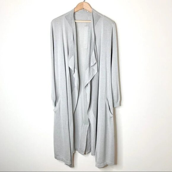 REVOLVE One Grey Day Women's Cardigan Sweater Long Belted Duster Draped Gray XS - Picture 2 of 15
